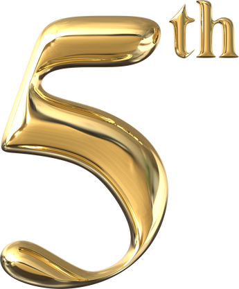5th anniversary gold 3d render